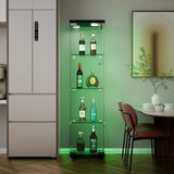 Goujxcy 64" Curio Cabinet, 4 Shelves Glass Display Cabinet with LED Lights, Glass Storage Cabinet with Door, Collectibles Toy Organizers Rack, Display Shelf, Kids Bookcase for Playroom, Bedroom, Black Goujxcy