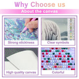 DIY Diamond Painting for Adults and Kids, White Tiger Diamond Painting Kit, Animal 5D Diamond Painting Diamond Art, Home Art Crafts 8x12 Inch Champi