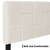 LIKIMIO Twin Bed Frame with Headboard, Modern Upholstered Platform Bed with Headboard and Wood Slat Support, Noise-Free, No Box Spring Required, Beige LIKIMIO