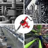 VEVOR Screw Bench Chain Vise | 1/8"-5" Pipe Capacity | Heavy Duty Pipe Chain Vise with Crank Handle | Neoprene-Coated Jaw | Durable Cast Iron Material | Ideal for Various Pipes VEVOR