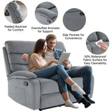 GNMLP2020 Loveseat Recliner Sofa Couch, Velvet 2-Seater Reclining Sofa for RV, Double Seater Wall Hugger Recliner Chair for Living Room, Home Theater Seating, Dark Grey GNMLP2020