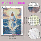 DIYDECORFUN Jesus Walk On Sea Diamond Painting Kits for Adults, 5D Jesus Christ Diamond Art Kits, Full Round Diamond Dots Painting with Numbers,Religious Christmas Beads Gem Art for Decor12x16Inches DIYDECORFUN