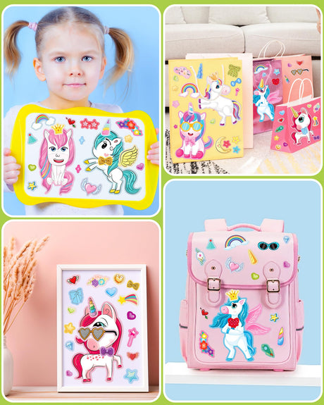24 Pcs Make Your Own Unicorn Sticker Sheet, Unicorn Party Favors Face Stickers for Kids Girls Toddlers Crafts Activities Bags Birthday Party Favors Valentines Day Gifts for Kids Classroom Greingways