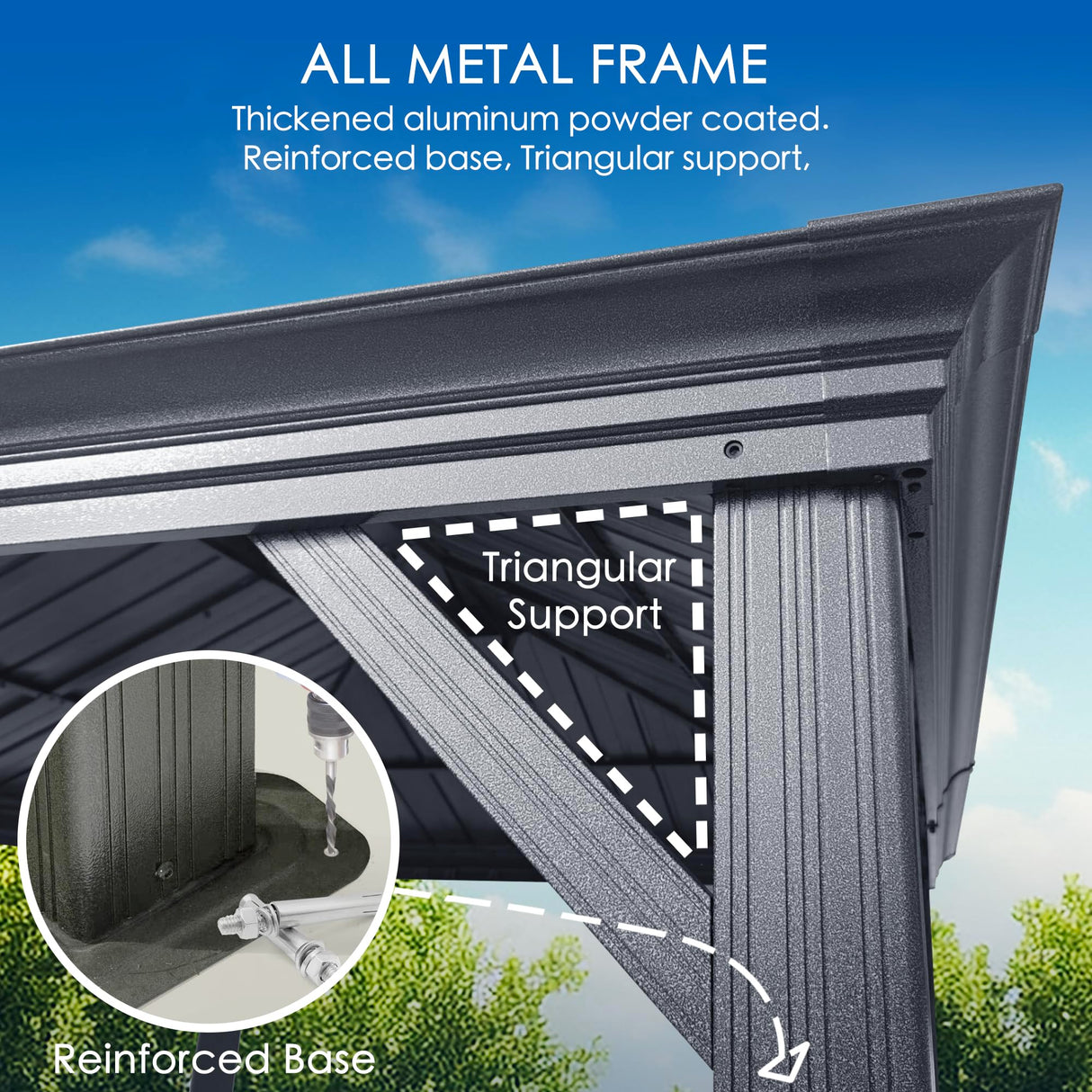 Kozyard Alexander 12' X 20' Hardtop Gazebo, Aluminum Metal Gazebo with Galvanized Steel Double Roof Canopy, Curtain and Netting, Permanent Gazebo Pavilion for Patio, Backyard, Deck, Lawn (Gray) Kozyard