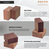 Exotic Wood Zone Purpleheart Unfinished Wood Bowl Blanks (4" x 4" x 2") Exotic Wood Zone