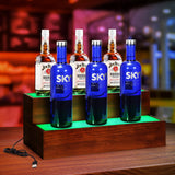 B4Life LED Lighted Liquor Bottle Display Shelf, 2 Tier 16 Inch LED Bar Shelves for Liquor Bottles, Bar Bottle Display Shelf, Lighted Liquor Shelf, Bar Lights for Liquor Shelves B4Life