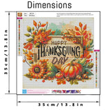 Fall Diamond Painting Kits for Adults,Thanksgiving Day Diamond Art Kits for Adults Beginner Round Full Drills,Pumpkin and Sunflowers Picture Diamond Dots for Holiday Gifts and Wall Decor 14X14 Inch MjhRcll