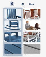KINGYES Outdoor Patio Rocking Chair,(Plum Rocker) Blue KINGYES