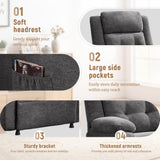 Korser Power Recliner Chair for Adults, Oversized Electric Recliner with Thickened Cushions, Chenille Fabric Reclining Chair for Living Room, Bedroom, Grey Korser