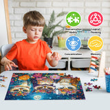 4-Pack Puzzles for Kids Ages 6-8 8-10 Year Old - Lions Horses Owls Dolphins, Large Piece Puzzles for Seniors, 100 Pieces Jigsaw Puzzles for Kids Ages 4-6, Learning Educational Toys for Boys and Girls Jeacirio