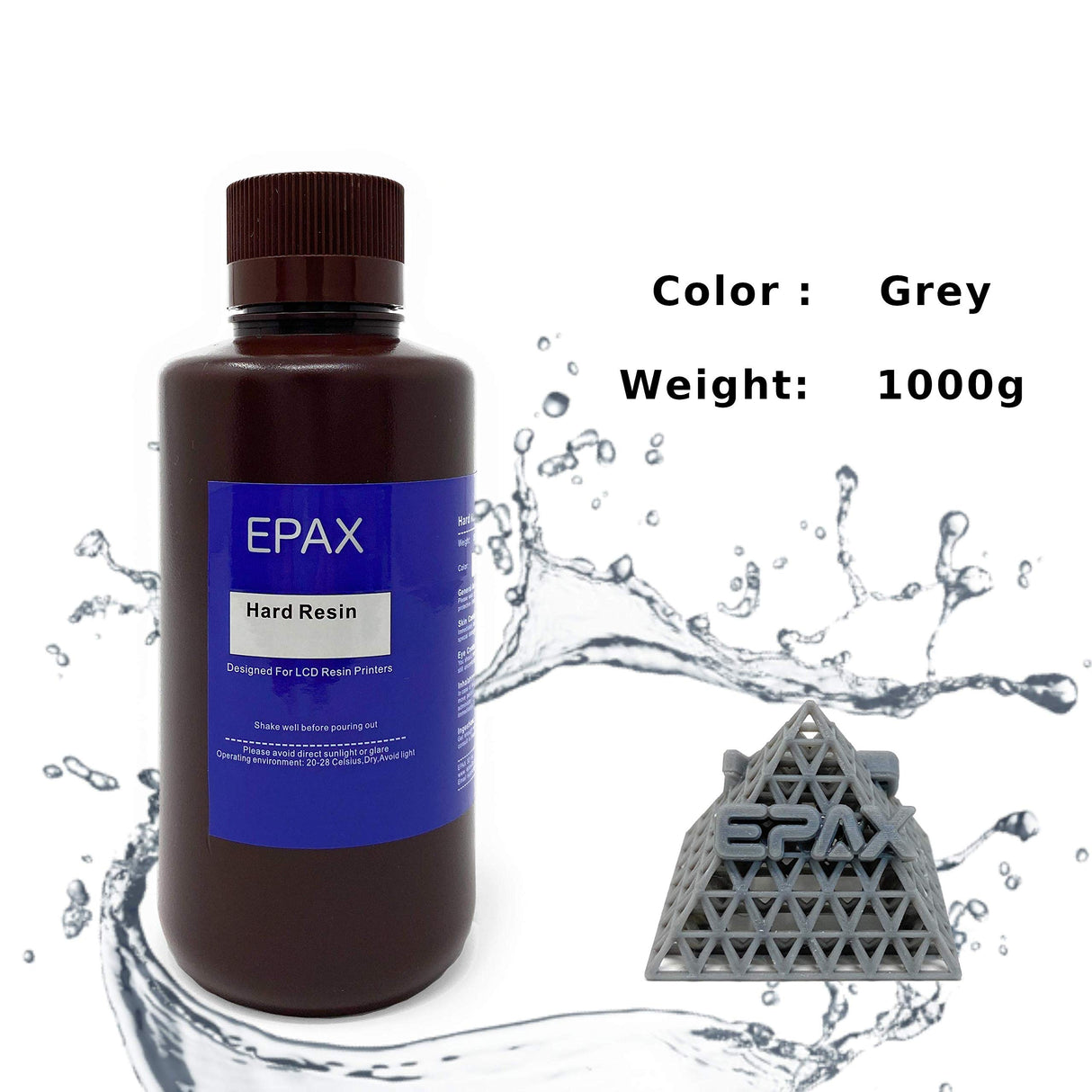 EPAX 3D Printer Hard Resin for LCD 3D Printers, 1KG Grey EPAX