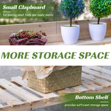 Outsunny Outdoor Potting Bench Table, Wooden Workstation with Sliding Tabletop, Storage Shelf and Dry Sink, for Greenhouse, Garden, Patio, Natural Outsunny