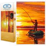 DIAMOND DOTZ at Home Fishing at Sunrise Diamond Painting Kits for Adults - Diamond Art Kits a Relaxing Creative Craft Kit with Dotz Gems 16x12 DIAMOND DOTZ