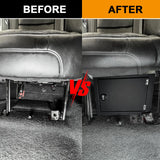 BESTAOO Under Seat Storage Lock Box Gun Safe Security Locking Organizer Compatible with 2018-2025 Jeep Wrangler JL 4 Door 4XE Interior Accessories Passenger Side Rear Underseat Storage Tray, Black BESTAOO