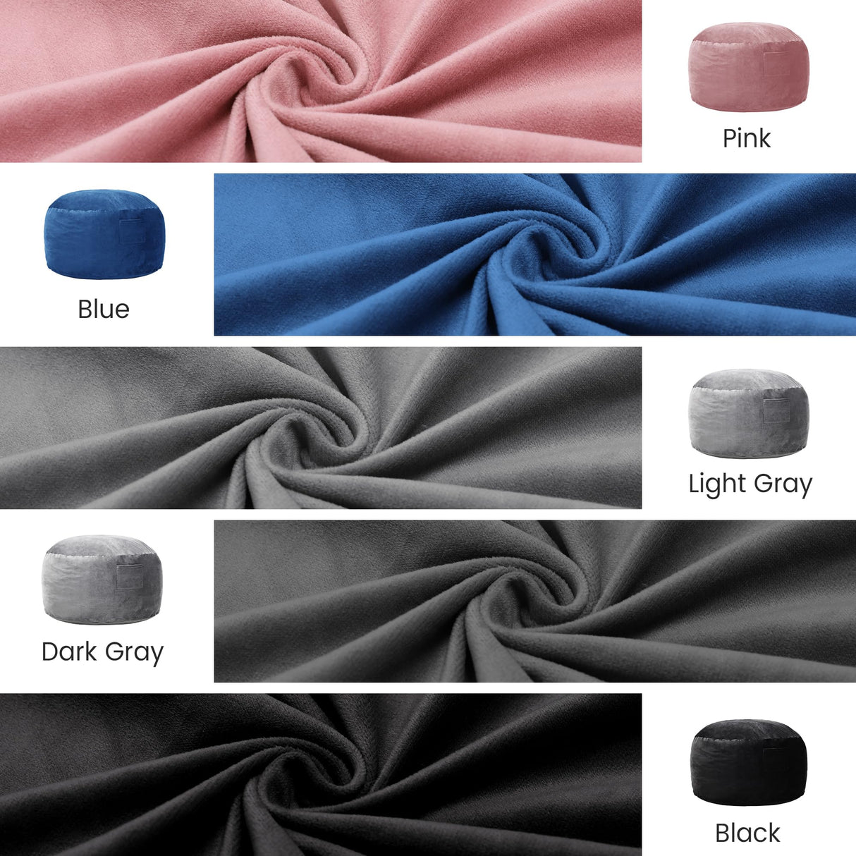 Kromax Large 3.5’ Bean Bag Chair for Kids, Teens, Adults, Memory Foam, Easy to Clean Washable Soft Suede Cover, Reinforced Zipper, Perfect for Living Room, Den, Bedroom, or Dorm, Dark Grey Kromax