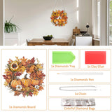 SENQAO Halloween Diamond Art Hanging Kits for Adults Beginners, DIY Acrylic 5D Special Shaped Crystal Diamond Gem Art Painting Hanging Ornament for Home Wall Decor and Gift（Fall Pumpkin Wreath） SENQAO