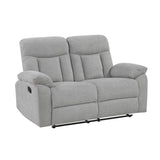 Lexicon Manual Double Recliner Loveseat for Living Room, Chenille Fabric Upholstered Reclining Sofa, Home Theater Seating, Easy Assembly, Recliner Love Seat Couch, Gray Lexicon