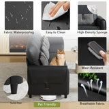 STHOUYN 88” Faux Leather Couch for Living Room, Black Office Couch Small Space, Comfy 3 Seater Couches Leather Sofa with High Backrest (Black) STHOUYN