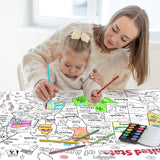 Licidecopai 54x33 Inch US Themed Giant Coloring Poster for Kids - Large US Map Coloring Table Cloth for Children's Birthday Party Licidecopai