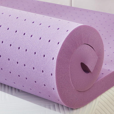 BDEUS 2 inch Mattress Topper, Cooling Gel Memory Foam Bed Topper for Pressure Relief and Back Pain, CertiPUR-US Certified, Dorm Essentials, Twin (Purple) BDEUS