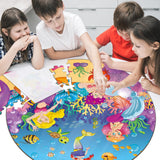 71Pcs Floor Puzzles for Kids Ages 3-5 Jigsaw Puzzles for Girls Princess Mermaid Double Sided Puzzle for Kids Castle Princess Xmas Party Supplies Mermaid Toys Educational Toys ZOIIWA
