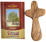 Zuluf Hand Carved Olivewood Medium Comfort Cross Bethlehem - CRS002 9.5cm Zuluf