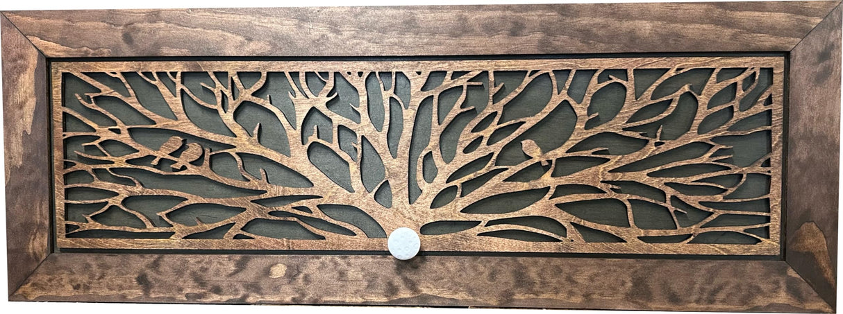Large Wood Hidden Gun Cabinet Birds In A Tree Wall Decoration - Hidden Gun Safe To Securely Store Your Gun In Plain Sight by Bellewood Designs Bellewood Designs