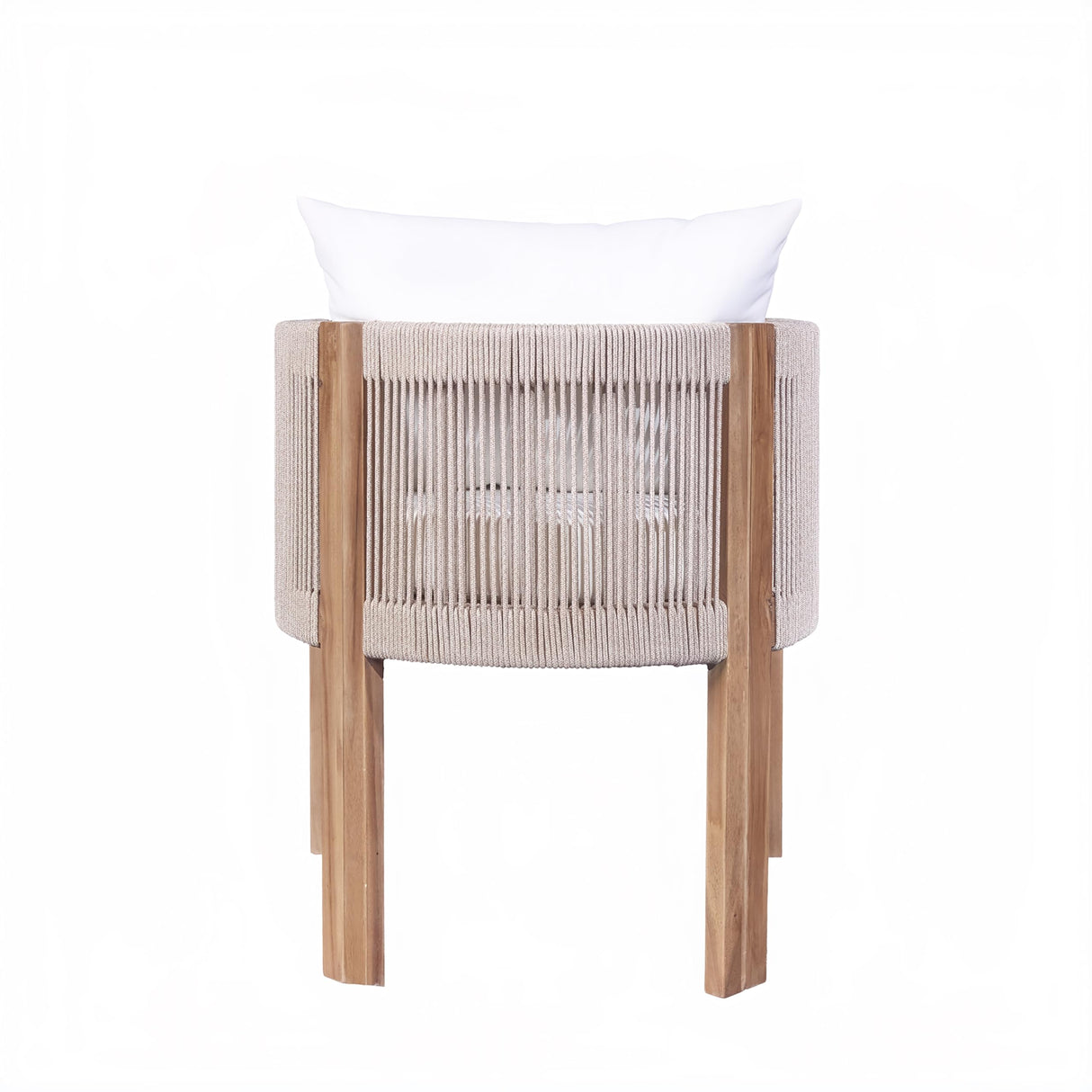 Christopher Knight Home Matera Dining Chair Set of 2, Acacia Wood Outdoor Accent Chair, Farmhouse Patio Kitchen Side Chair, Comfy Reading Chair, Round Backrest and Water Resistant Cushion,Teak+ Beige Christopher Knight Home