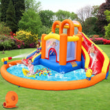 Umbalir 14.2x12.8FT Inflatable Water Park, Giant Slide Bounce House With 2 Long Slides, Thrilling Climbs, Trampoline and Big Splash Pool - 650W Air Blower Included Umbalir