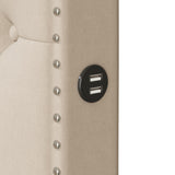 Harper & Bright Designs Queen Platform Bed with Twin Size Trundle and USB Ports on Each Side, Linen Upholstered Queen Bed Frame with Trundle, Wood Queen Bed for Bedroom, No Box Spring Required, Beige Harper & Bright Designs