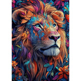 EOBROMD Diamond Art Kits for Adults Lion, DIY Flowers Diamond Art Painting Kits for Adults Beginners, 5D Full Drill Diamond Dots with Diamond Gem Art and Crafts for Home Wall Decor 12x16inch EOBROMD