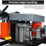 Woodworking Edge Banding Machine, Right Angle Curve Straight Line Edge Bander, Portable PVC ABS Edge Bander, Double-sided Gluing, Adjustable Speed Mefape