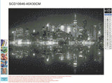 Black and White Photography of New York City Skyline 5D DIY Diamond Paint Kits for Adults Easy for Beginner Round Full Drill Diamond Art Painting Gems Mosaic Craft for Home Decor 12x16inch(3) WoodArtSupply