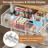 5-Tier Craft Organizer Cart with Wheels,Craft Organizers and Storage with Drawers,Lockable Wheels Rolling Utility Cart with DIY Divider,Office Supply Organizer,Ideal for Studio,Office,Bedroom,White Yociyoga