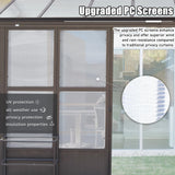 Domi 12x14FT All Season Sunroom, Outdoor Permanent Wall Mounted Solarium with Detachable Polycarbonate Windows, Aluminum Lean to Gazebo Sun Room with 2 Lockable Sliding Doors for Garden Patio Deck domi outdoor living