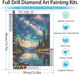 GemZono Diamond Art Kits for Adults,DIY Starry Sky Diamond Painting Kits for Adults Beginners,5D Full Drill Diamond Dots with Diamond Gem Art and Crafts for Home Wall Decor 12x16inch GemZono