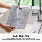 LEXMORE Placemats Set of 4 Vinyl/Plastic Woven Place Mats for Kitchen Table Indoor/Outdoor Washable Placemat Wipeable Dining Table Mats(Gray) LEXMORE