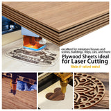 Walnut Plywood 6pcs, 1/8" x 12” x 12” Real Wood Plywood Sheets 1/8" Plywood Sheets 3mm Plywood for Laser Cutting and Engraving CMOOD