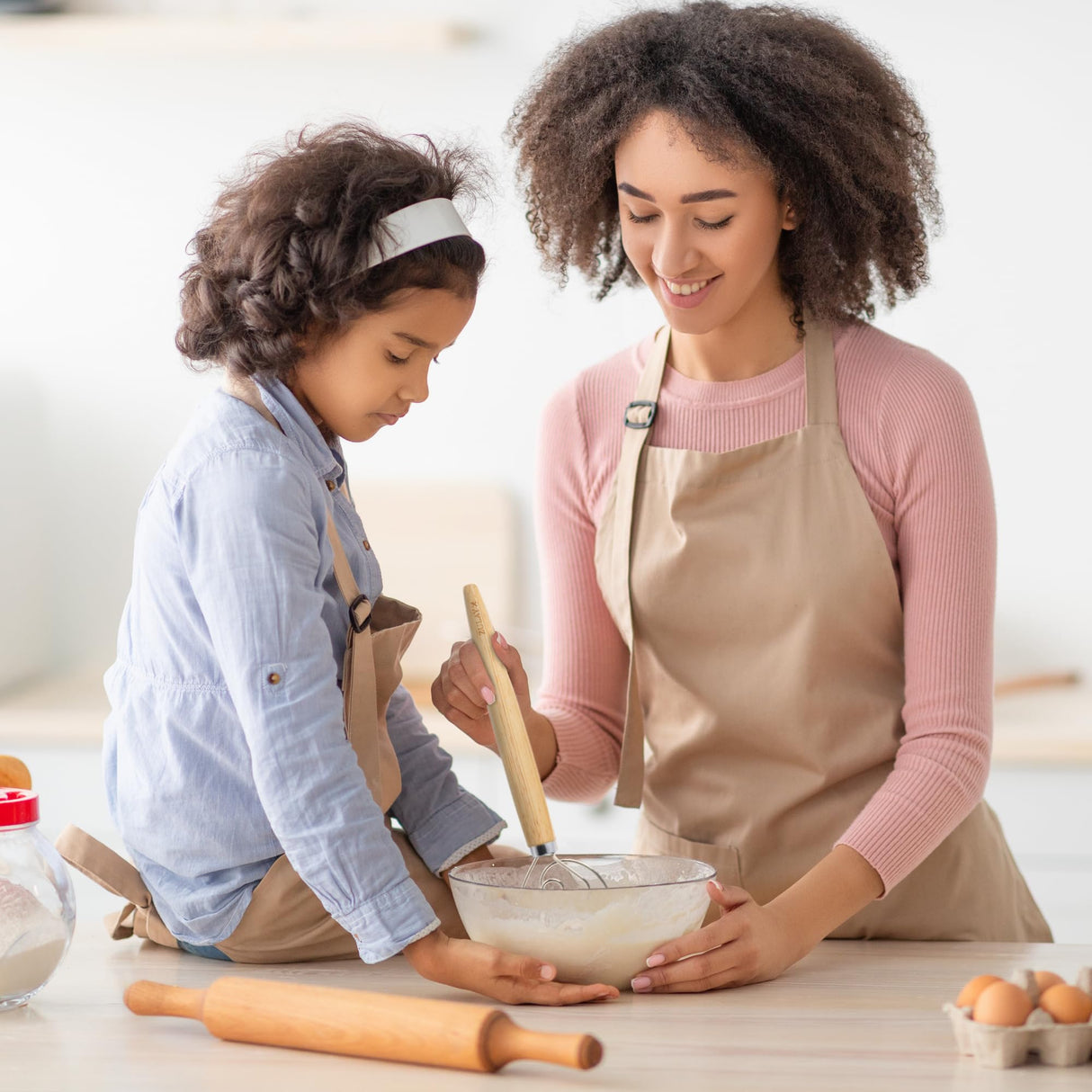 Zulay Kitchen 13-Inch Danish Dough Whisk - Wooden Danish Whisk for Dough with Stainless Steel Dough Hook - Traditional Dutch Whisk - Bread Whisk for Sourdough, Pizza, Pastry, Cake Batter Zulay Kitchen