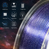 iSANGHU Shiny Clear 3D Printer Filament 1.75mm, High Speed PETG for 30-600mm/s, Blue to Purple Gradient Filament with Sparkling Glitter, Transparent PETG Filament 1kg(2.2lbs) Spool iSANGHU