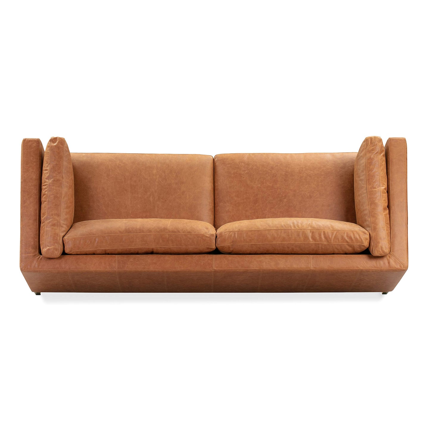 POLY & BARK Argan 93" Sofa in Full-Grain Pure-Aniline Italian Tanned Leather in Cognac Tan