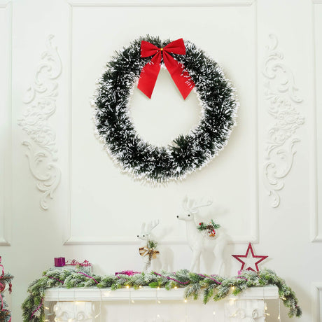 Gift Boutique 6 Christmas Front Door with Red Bow 13" Winter Decoration Wall Decor Hanging Wreaths Kitchen Decorations Artificial Home Decor Holiday Indoor Window Gift Boutique