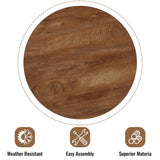 kevinplus 37.37'' Round Dining Table Small Wood Kitchen Table for 2-4, Modern Mid-Century Farmhouse Dinner Table with Black Metal Leg for Dining Room Kitchen Living Room, Walnut kevinplus