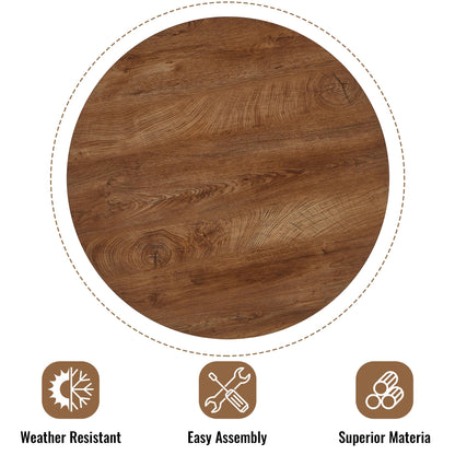 kevinplus 37.37'' Round Dining Table Small Wood Kitchen Table for 2-4, Modern Mid-Century Farmhouse Dinner Table with Black Metal Leg for Dining Room Kitchen Living Room, Walnut