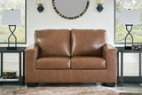 Signature Design by Ashley Bolsena Contemporary Leather Match Loveseat, Dark Brown Signature Design by Ashley