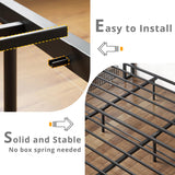 LIKIMIO King Bed Frame with 4 Storage Drawers, Platform Bed with Charged Headboard, Sturdy and Stable, No Noise, No Box Spring Needed, Easy to Install, Vintage Brown and Black LIKIMIO