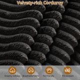 Cloud Couch with L-Shape Chaise 106 in Modern Sectional Modular Sofa with Deep Seat Corduroy Upholstered Boneless Couches for Living Room No Assembly Required Black GarveeLife