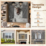 Giantex Set of 2 Shutters for Windows, Farmhouse Wall Decor, Paulownia Wood, Wall Mounted Hardware Included, Rustic Window Shutters for Outside Inside (Rustic Gray, 36'' x 13'') Giantex