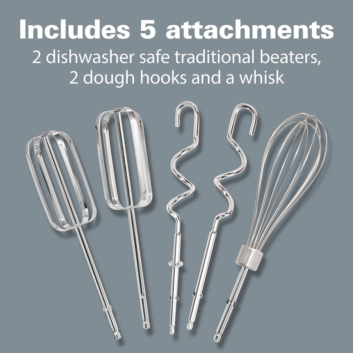 Hamilton Beach 6-Speed Electric Hand Mixer with Whisk, Traditional Beaters, Dough Hooks, Snap-On Storage Case, 275 Watts, Red Hamilton Beach