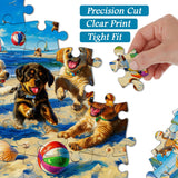 Funny Dog Puzzles for Adults 1000 Pieces and up, PICKFORU Beach Puzzle Collection Cute Dog, Puppy Animal Puzzle as Home Decor PICKFORU